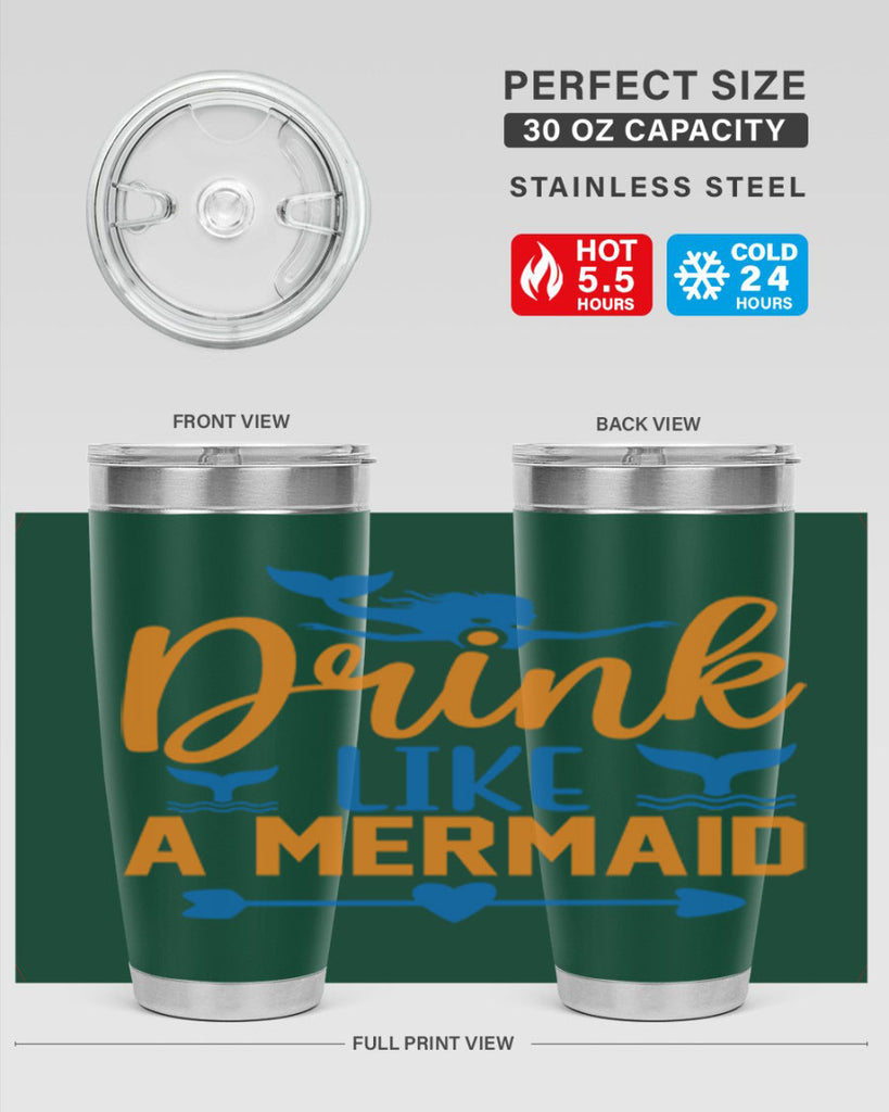 Drink Like a Mermaid 142#- mermaid- Tumbler