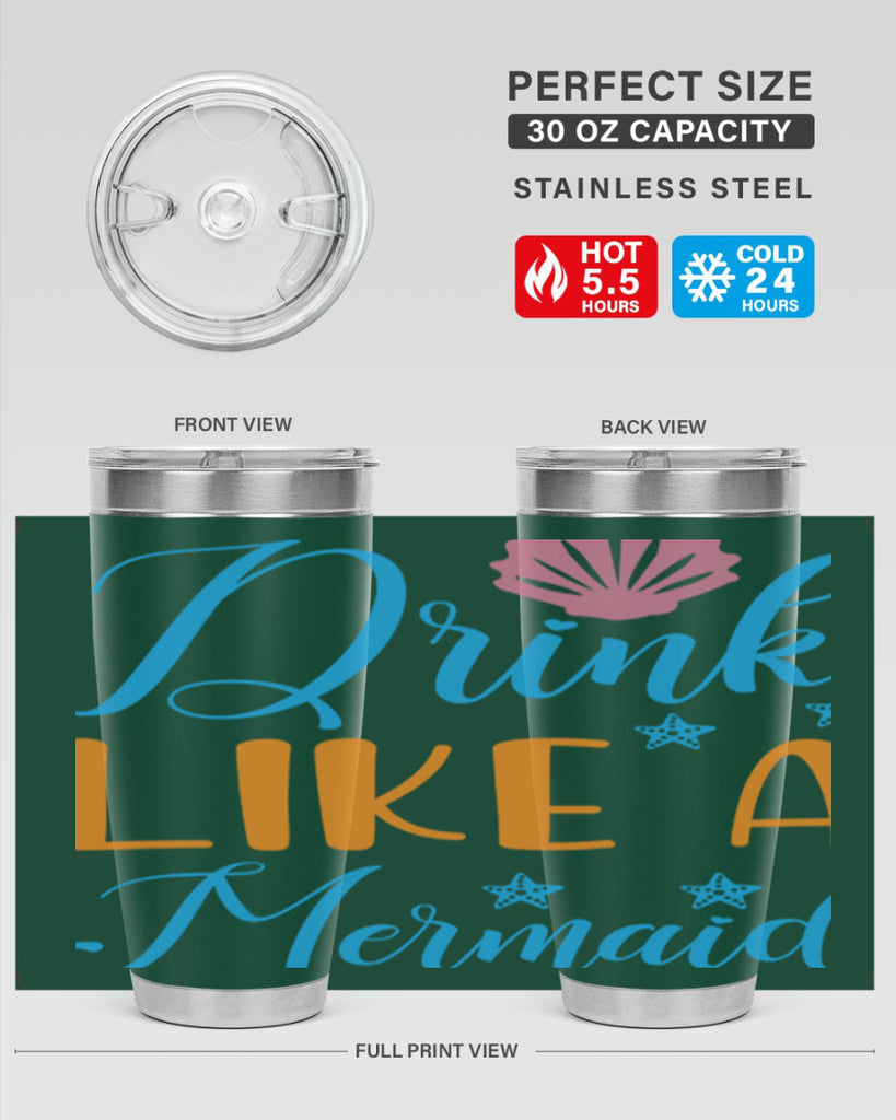 Drink Like a Mermaid 153#- mermaid- Tumbler