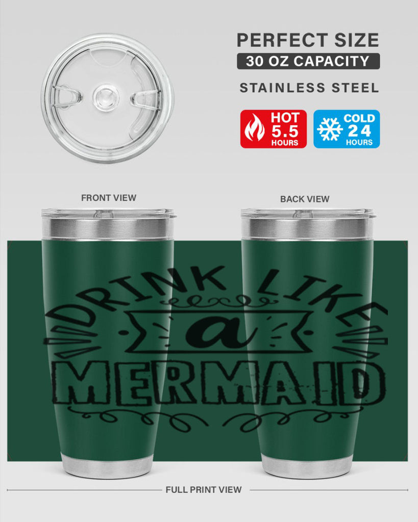 Drink like a mermaid 143#- mermaid- Tumbler