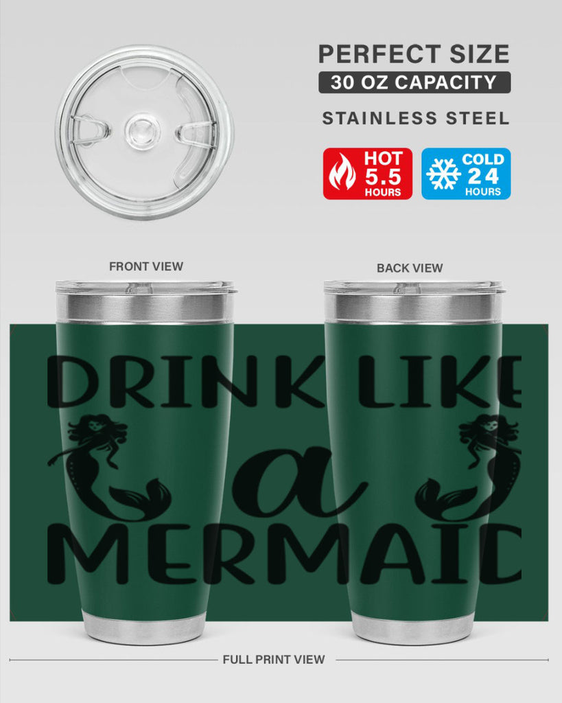 Drink like a mermaid 148#- mermaid- Tumbler