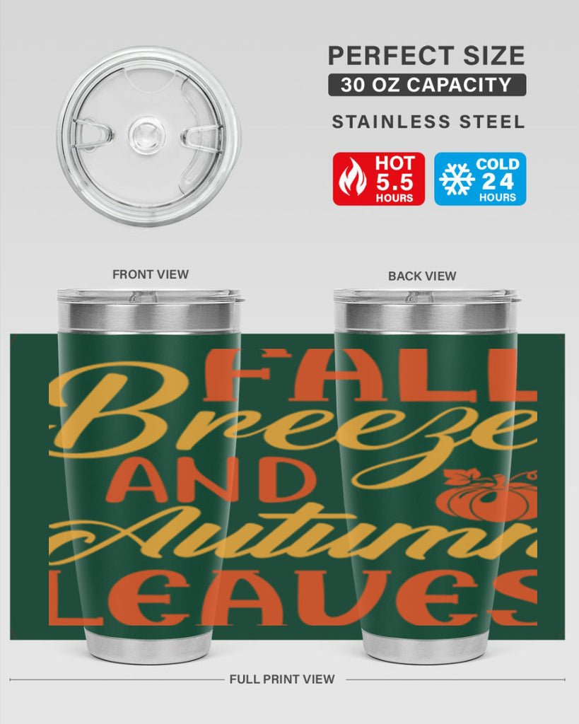 Fall Breeze and Autumn Leaves 92#- fall- Tumbler