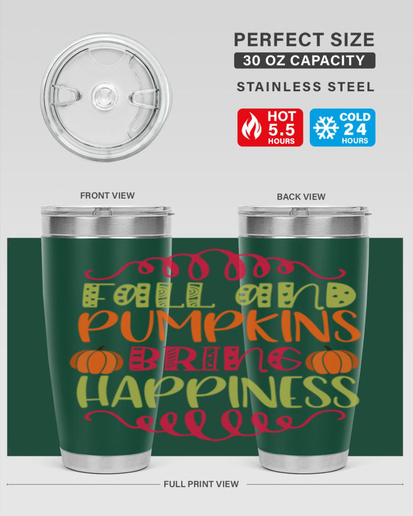 Fall and Pumpkins bring Happiness 86#- fall- Tumbler