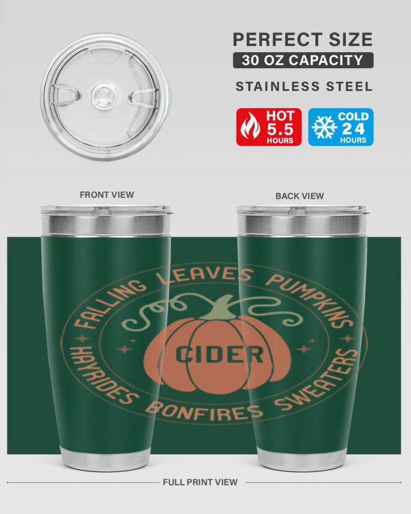 Falling Leaves Pumpkins Cider Hayrides Bonfires Sweaters 168#- fall- Tumbler