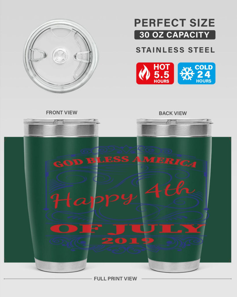 GOD BLESS AMERICA Happy thOF JULY Style 94#- Fourt Of July- Tumbler