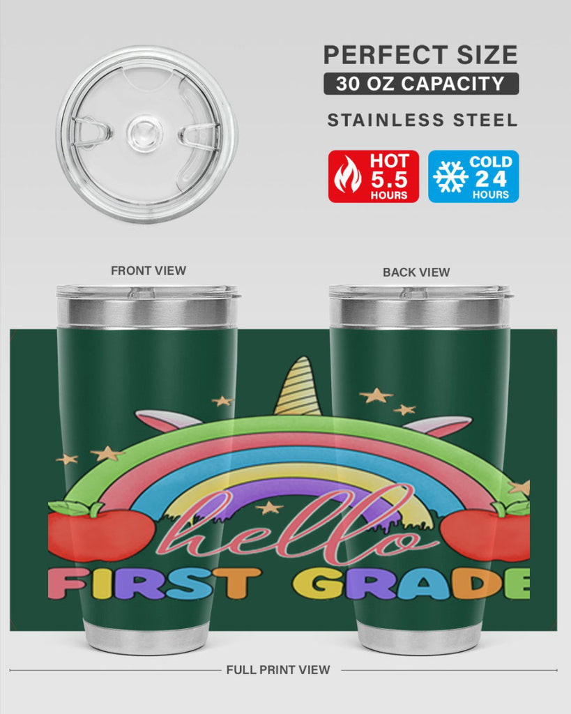 Hello 1st Grade Unicorn Rainbow 12#- 1st grade- Tumbler