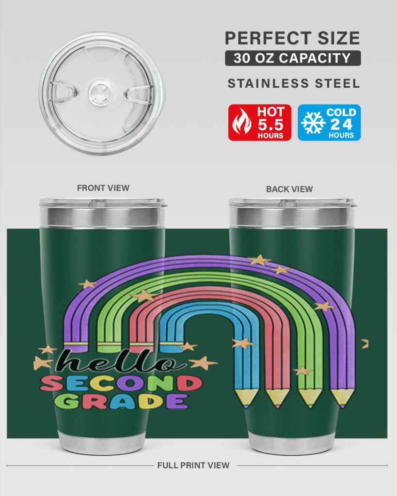 Hello 2nd Grade Pencil Rainbow 11#- second grade- Tumbler