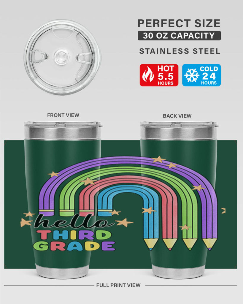 Hello 3rd Grade Pencil Rainbow 11#- 3rd grade- Tumbler