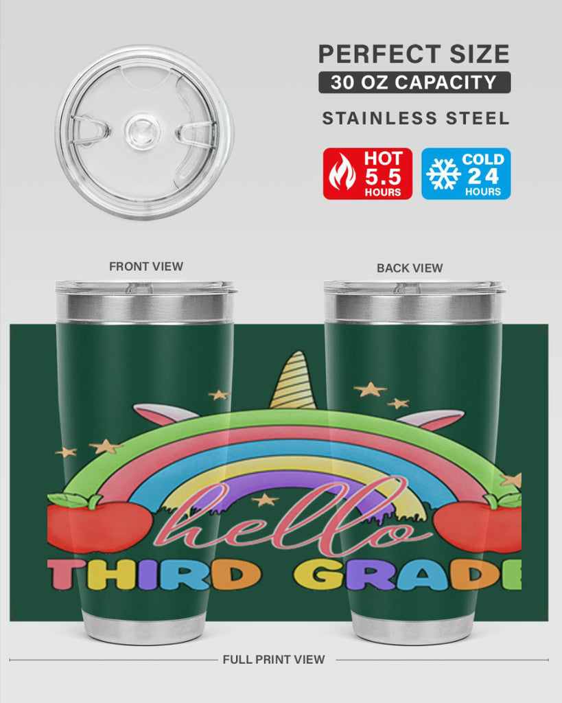 Hello 3rd Grade Unicorn Rainbow 13#- 3rd grade- Tumbler