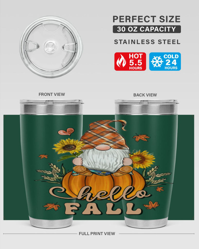 HelloFallAutumnGnome 298#- fall- Tumbler