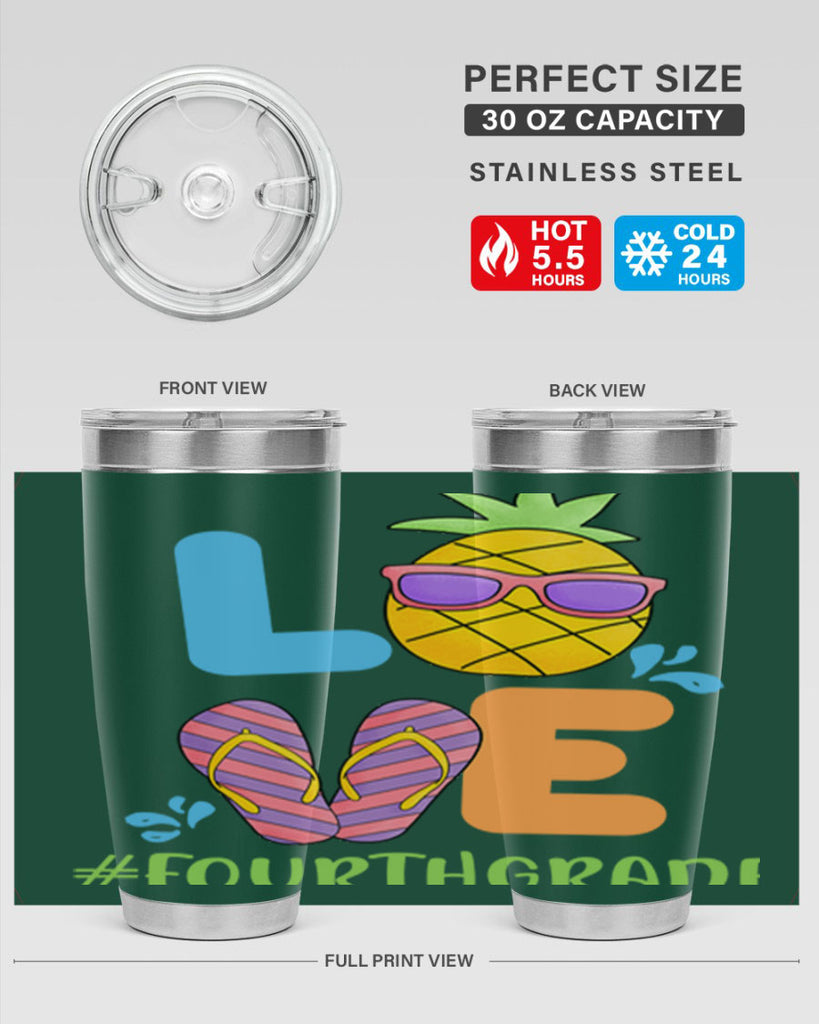 LOVE 4th Grade Summer Pineapple 18#- 4th  grade- Tumbler