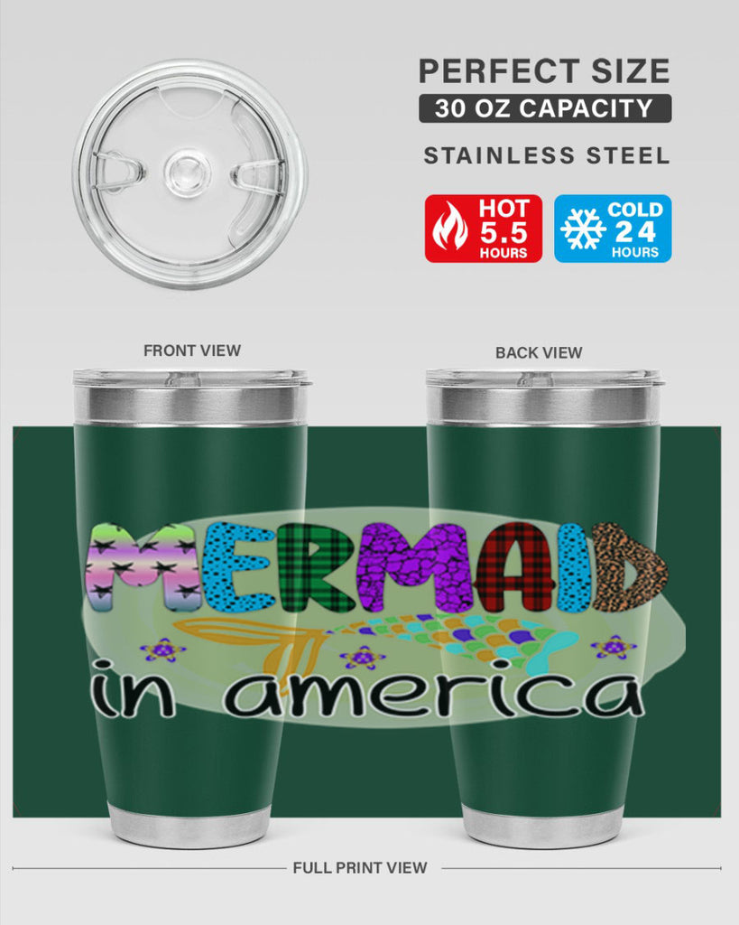 Mermaid In America 419#- mermaid- Tumbler