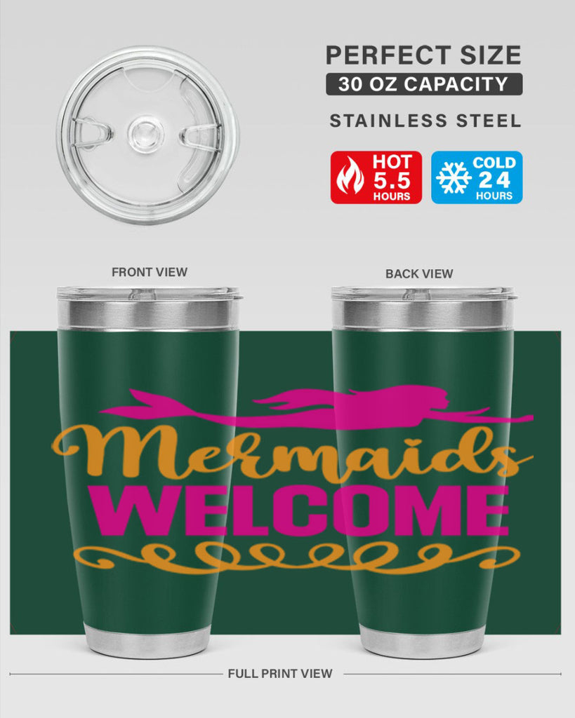 Mermaids Welcome 472#- mermaid- Tumbler