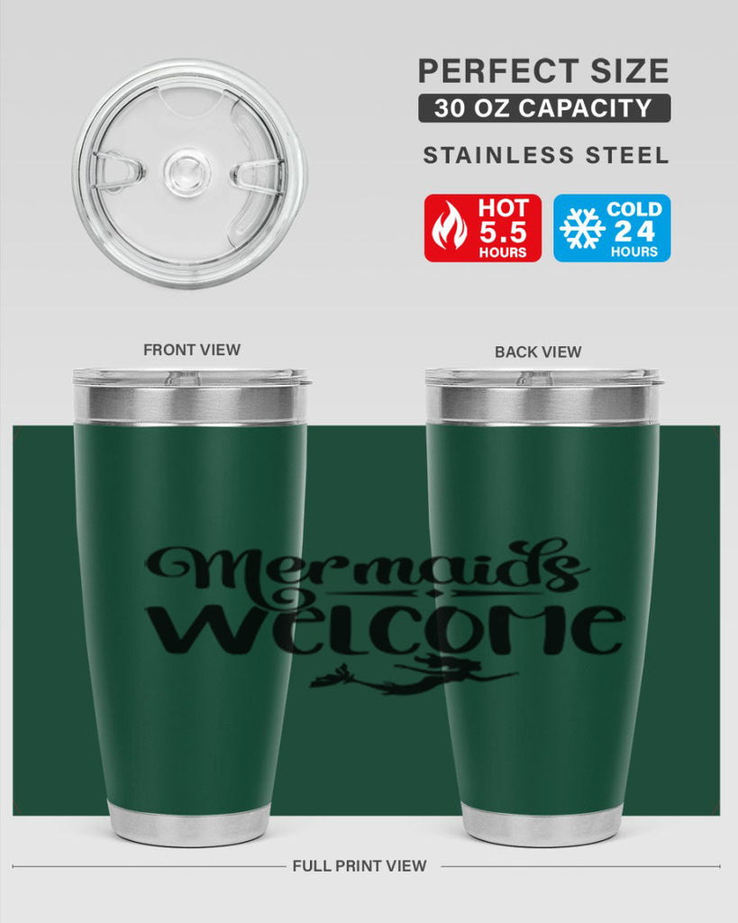 Mermaids Welcome 473#- mermaid- Tumbler