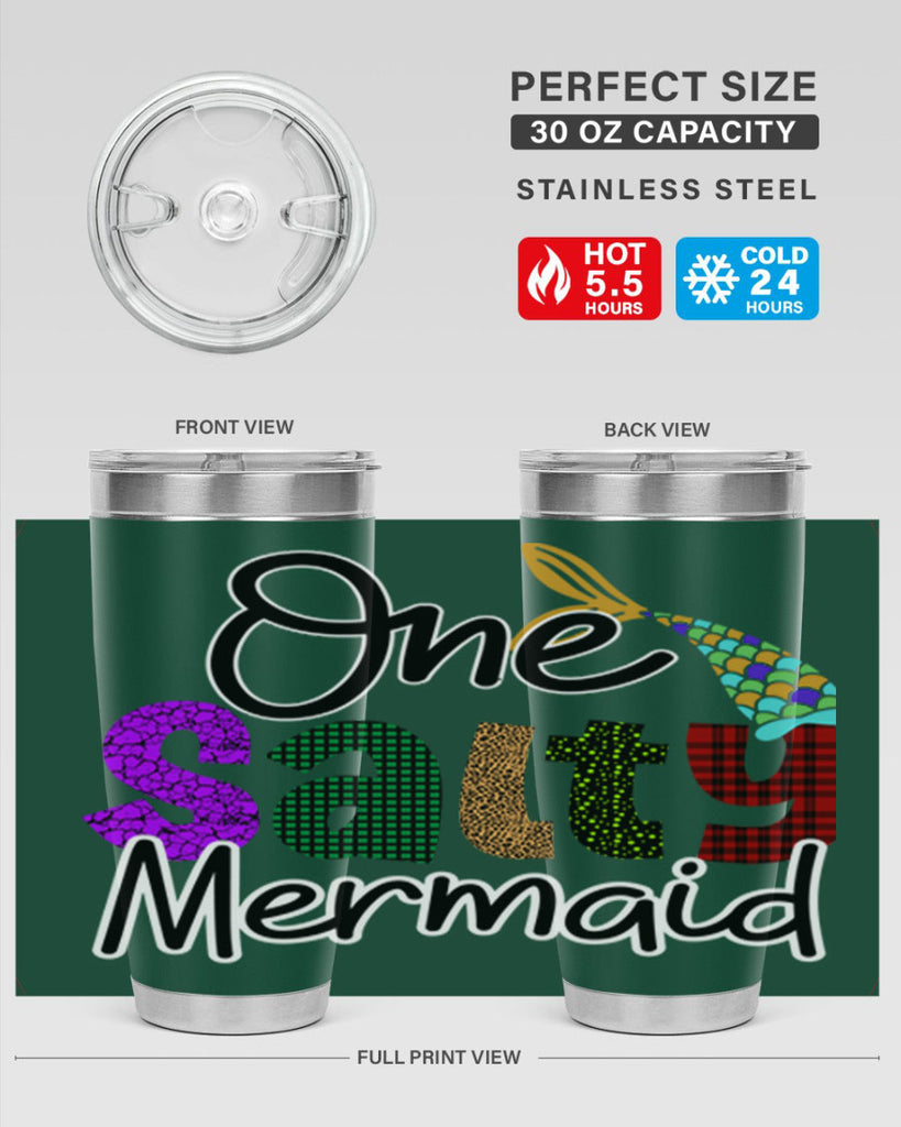 One Salty Mermaid 526#- mermaid- Tumbler