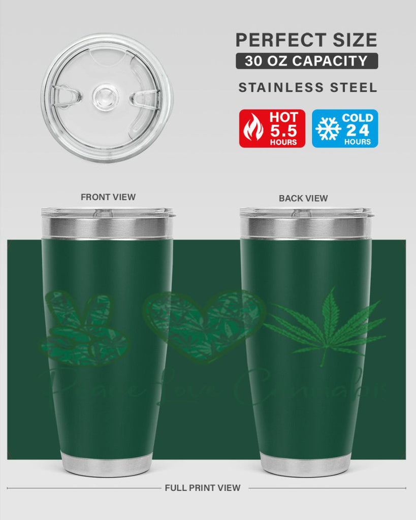 Peace Love Cannabis Sublimation 217#- marijuana- Tumbler