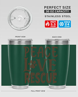 Peace Love Rescue Style 23#- cat- Tumbler