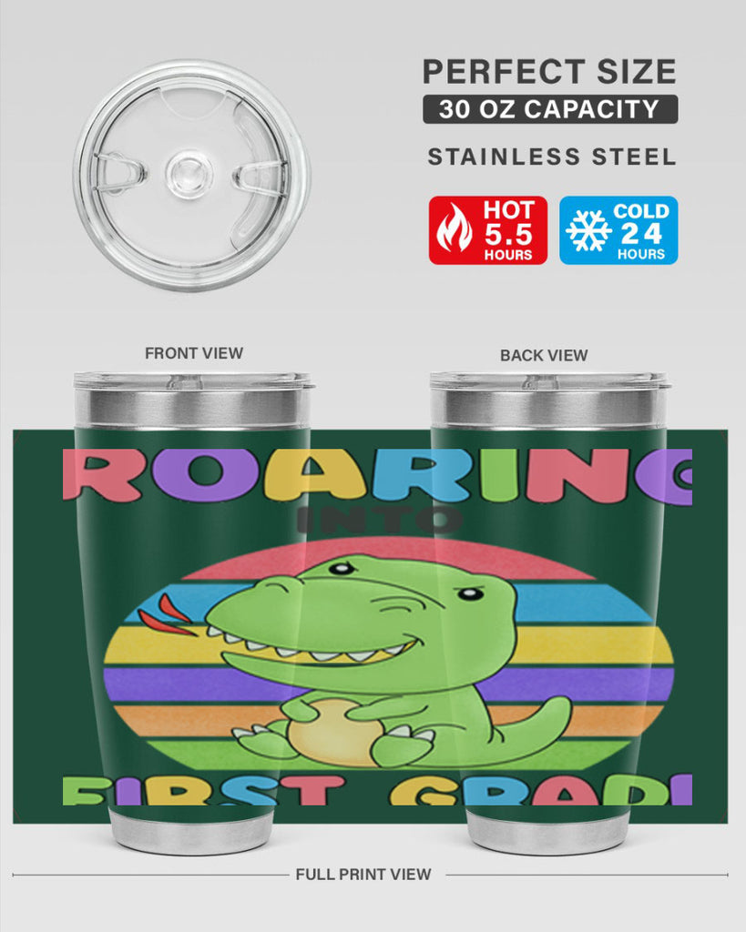 Roaring to 1st Grade Trex 2#- 1st grade- Tumbler