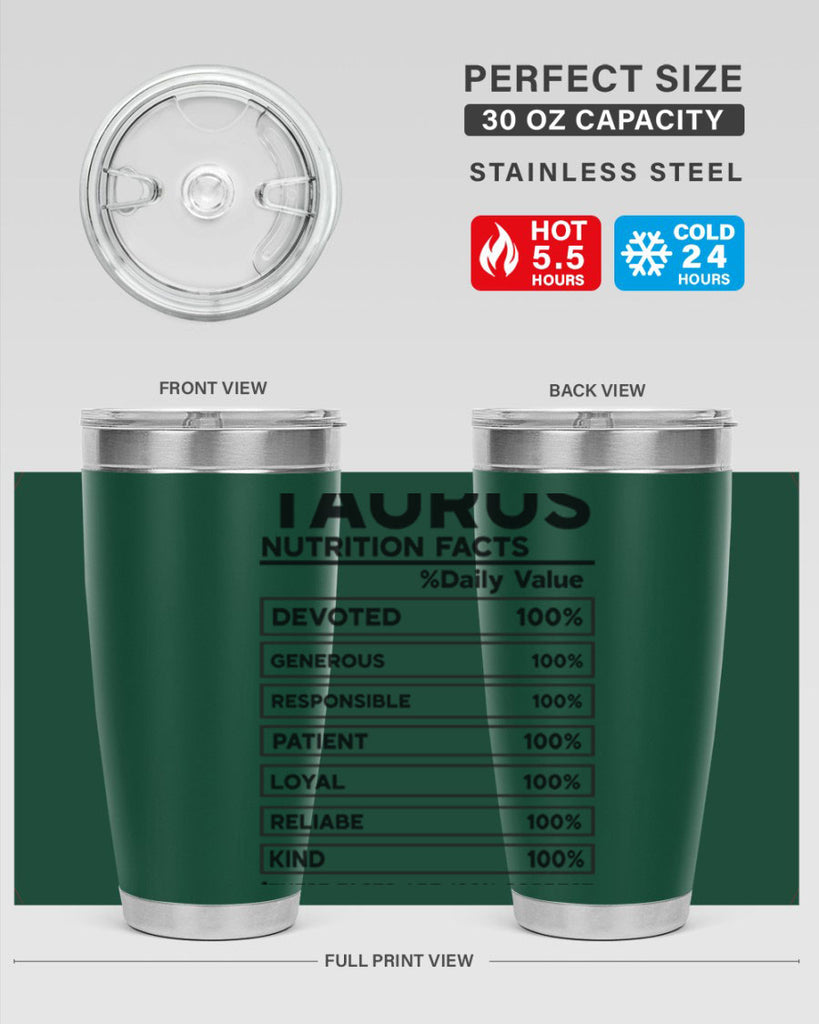 Taurus Nutrition Facts 490#- zodiac- Tumbler