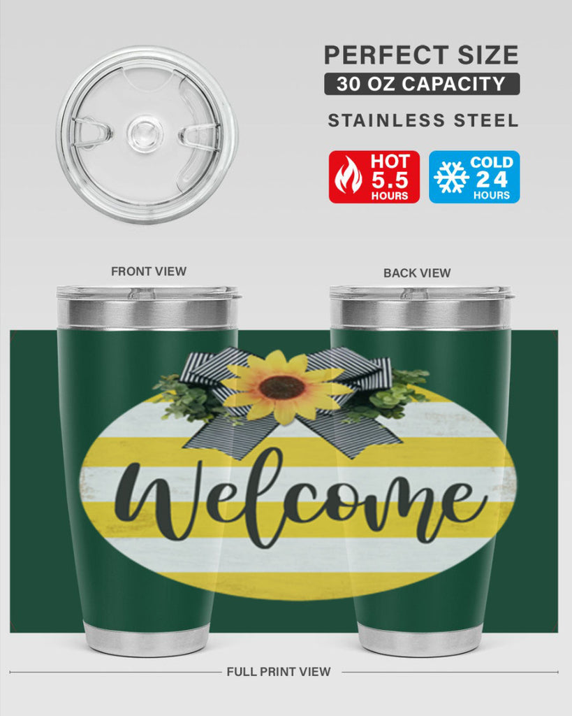 Welcome and Yellow strips Mockup564#- spring- Tumbler