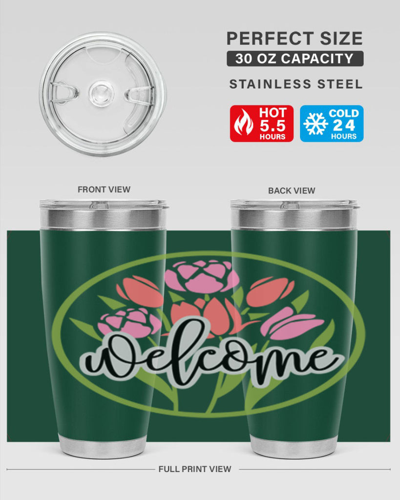 Welcome flowers bouquet571#- spring- Tumbler
