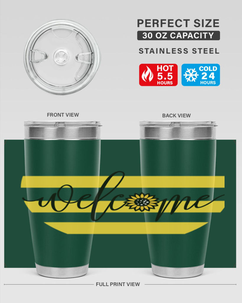 Welcome with sunflower592#- spring- Tumbler