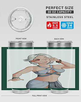 White hair girl wearing summer outfit 40#- anime- Tumbler