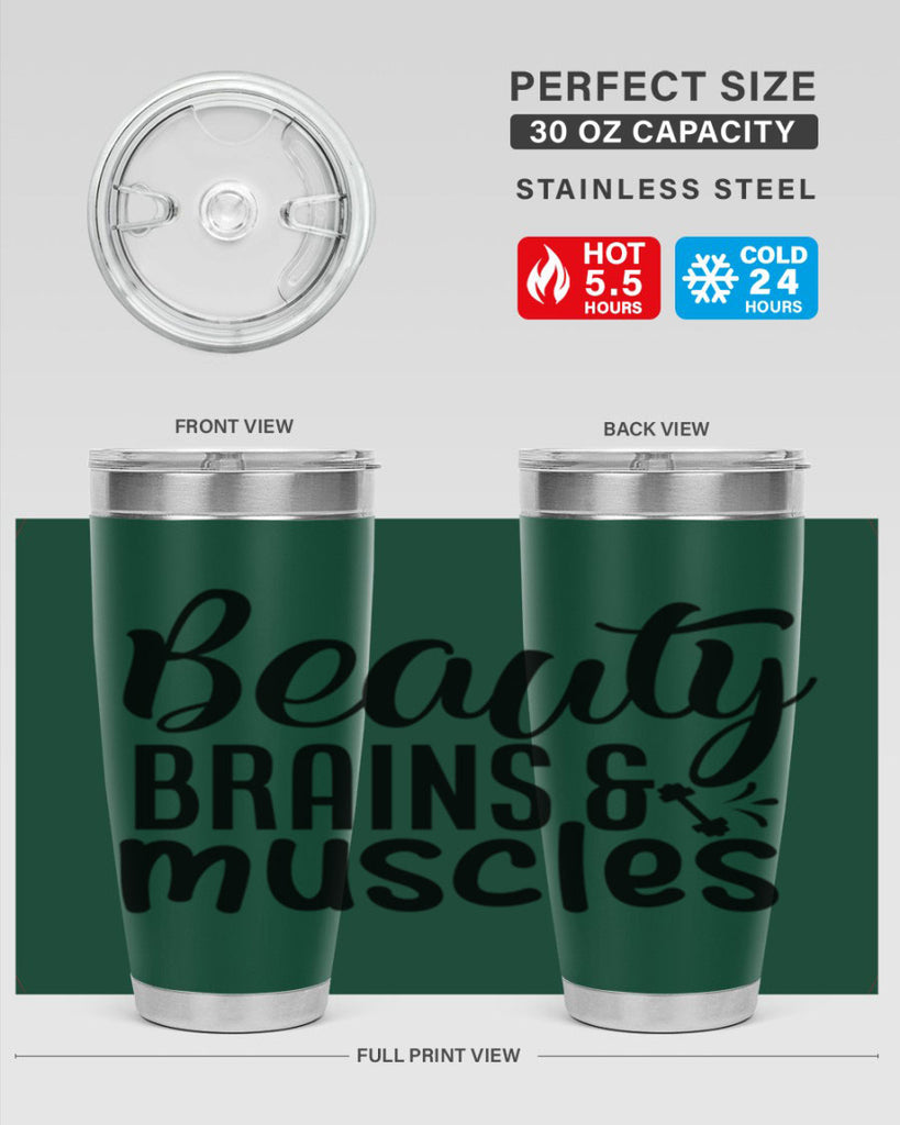 beauty brains muscles 51#- gym- Tumbler