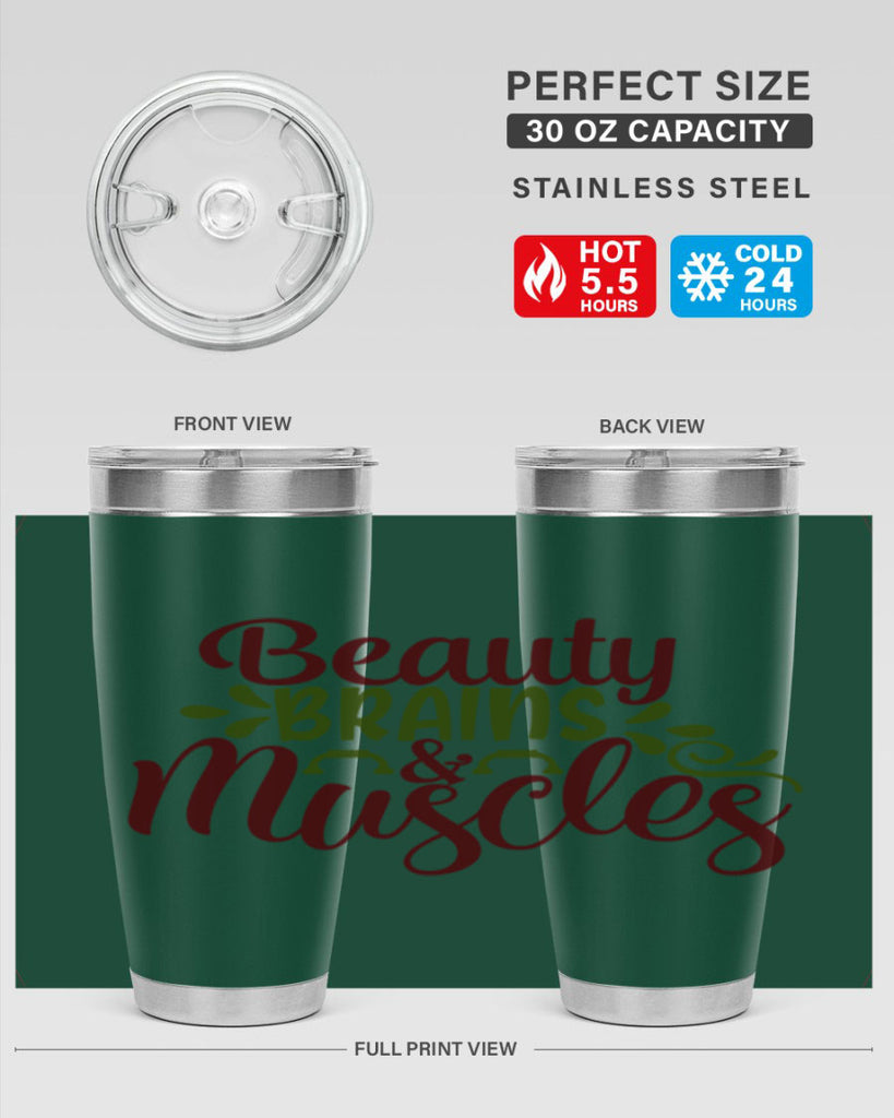 beauty brains muscles 52#- gym- Tumbler