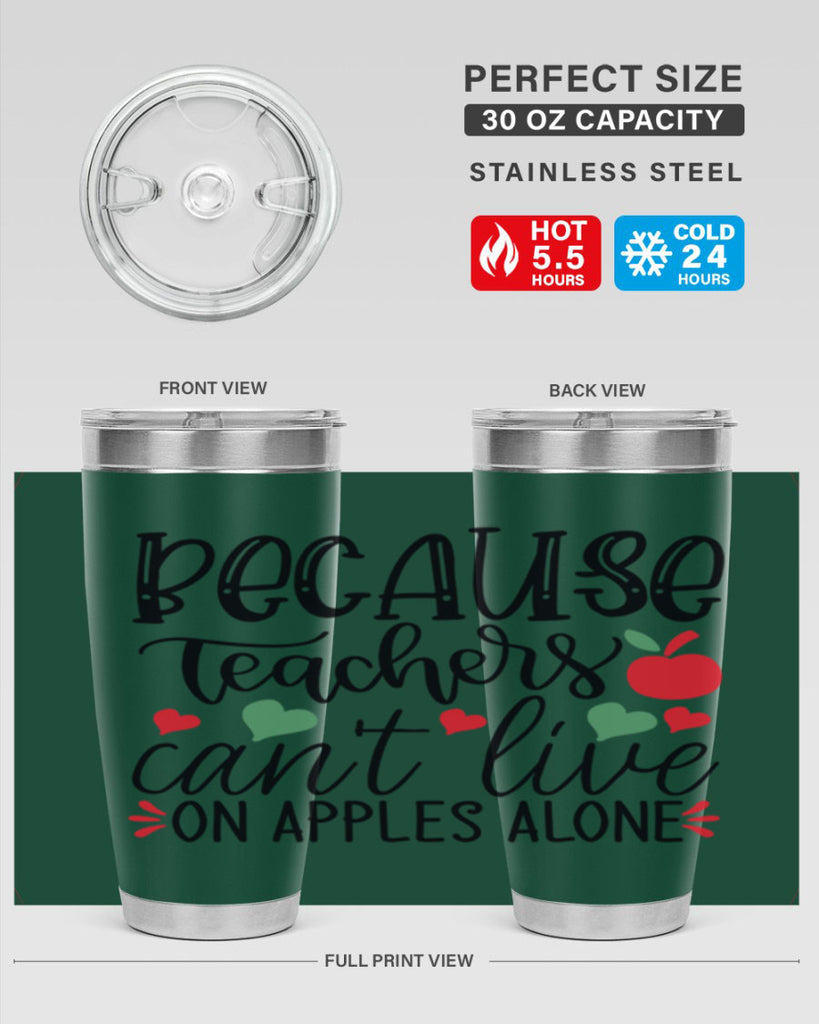 because teachers cant live on apples alone Style 192#- teacher- tumbler