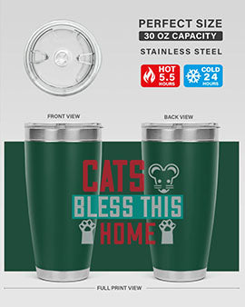 cats bless this home Style 36#- cat- Tumbler