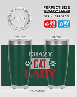 crazy cat lady Style 44#- cat- Tumbler