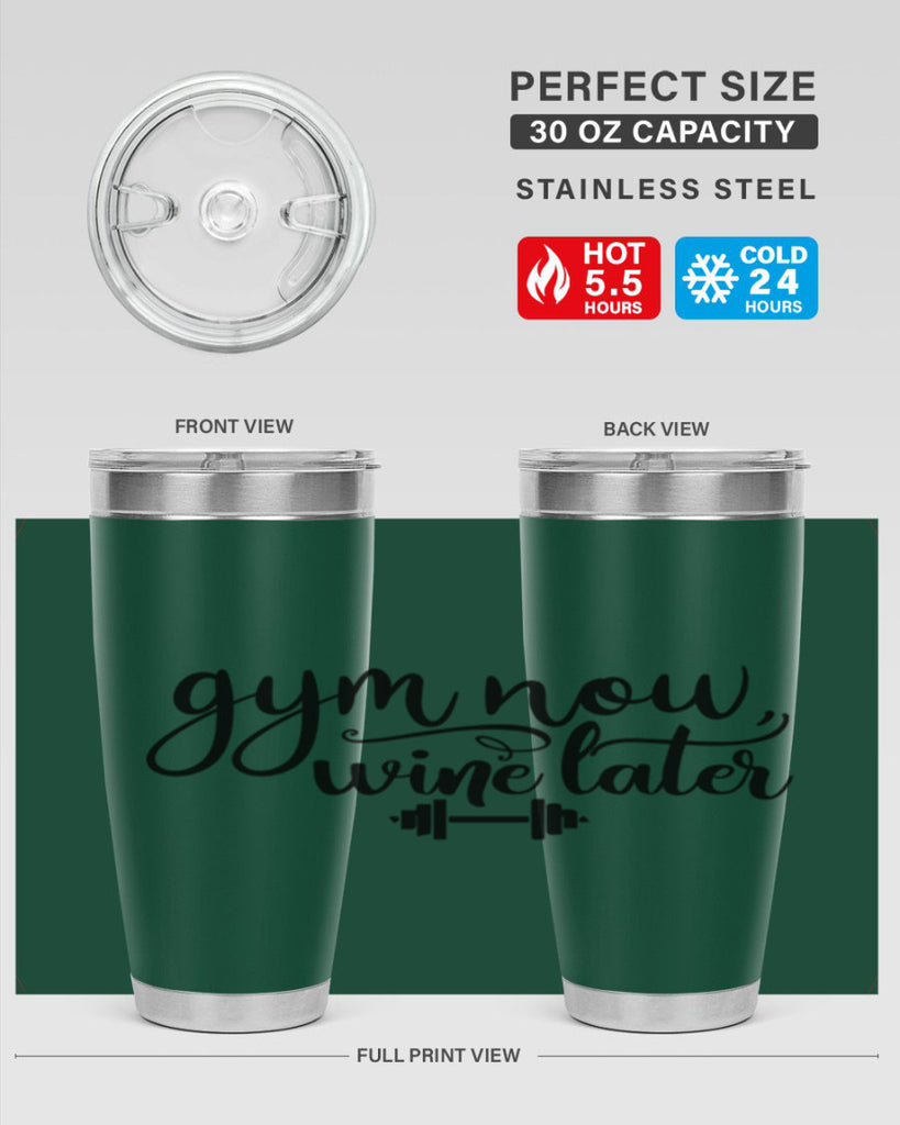gym now wine later 42#- gym- Tumbler
