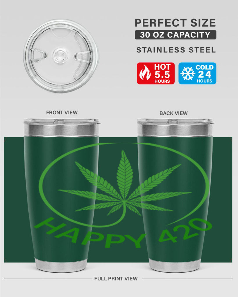 happy 420 100#- marijuana- Tumbler