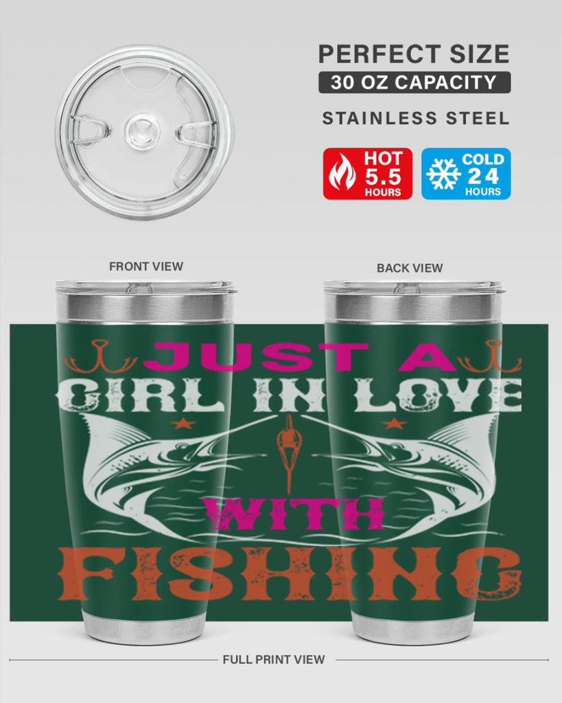 just a girl in love with fishing 73#- fishing- Tumbler