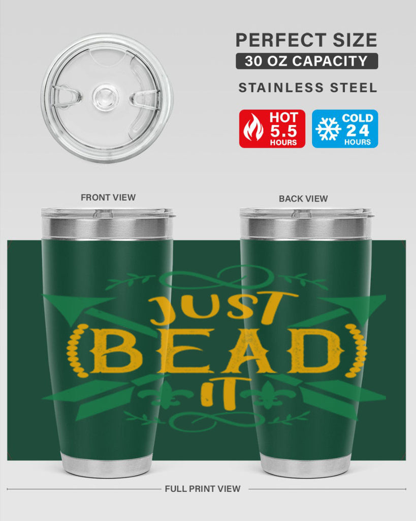 just bead it 56#- mardi gras- Tumbler