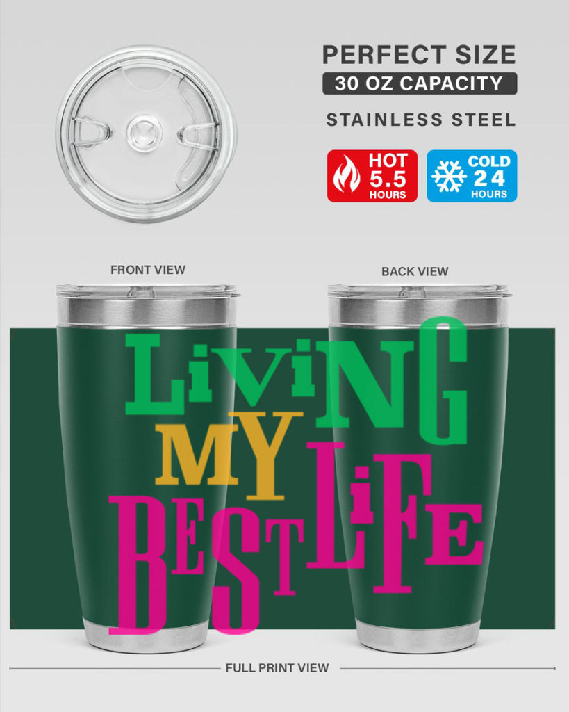 living my best life 96#- black words phrases- Cotton Tank