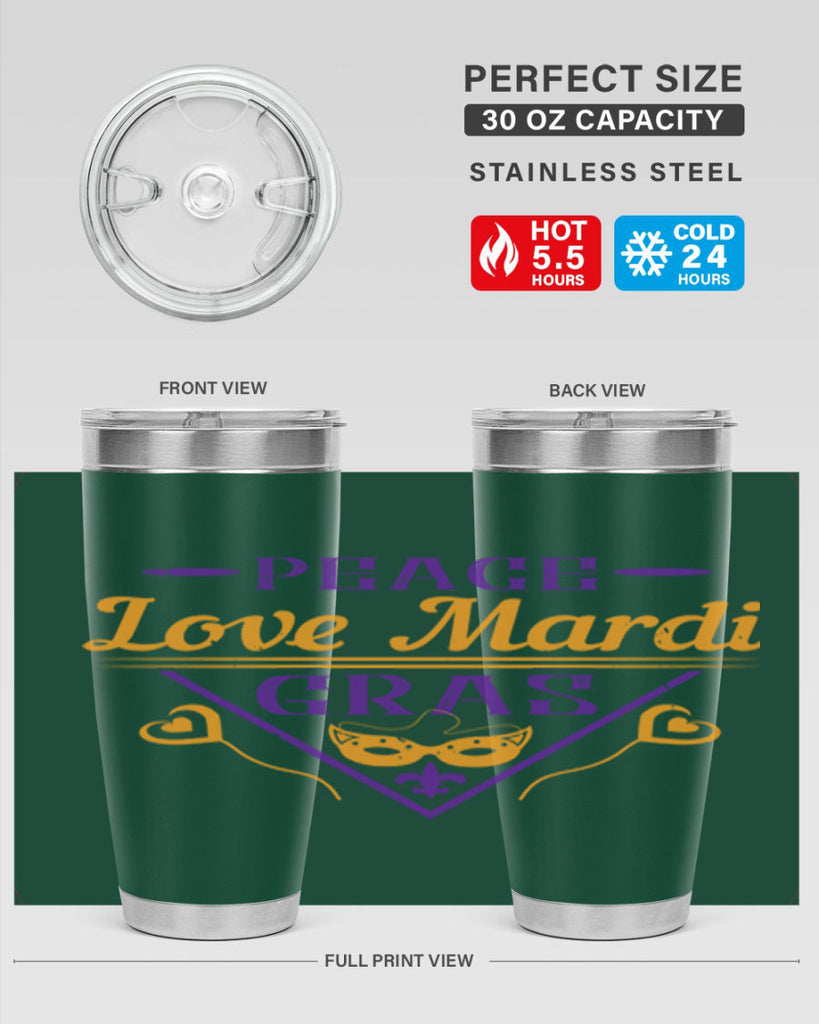 peace love mardi gras 39#- mardi gras- Tumbler