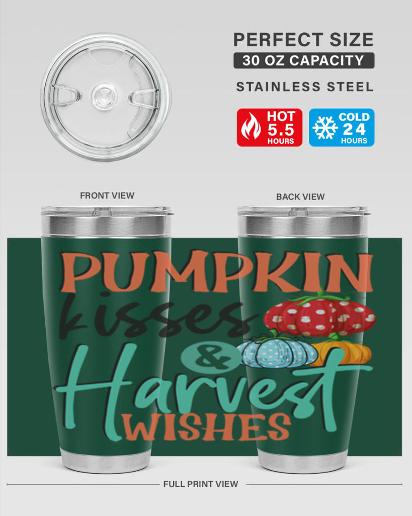 pumpkin kisses harvest wishes 526#- fall- Tumbler