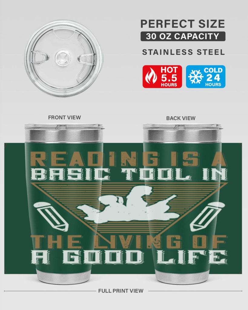 reading is a basic tool in the living of a good life 18#- reading- Tumbler