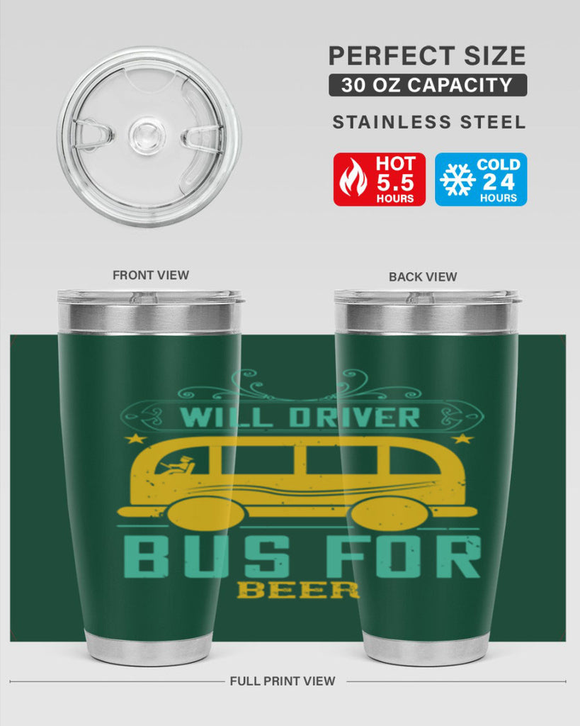 will driver bus for beer Style 6#- bus driver- tumbler