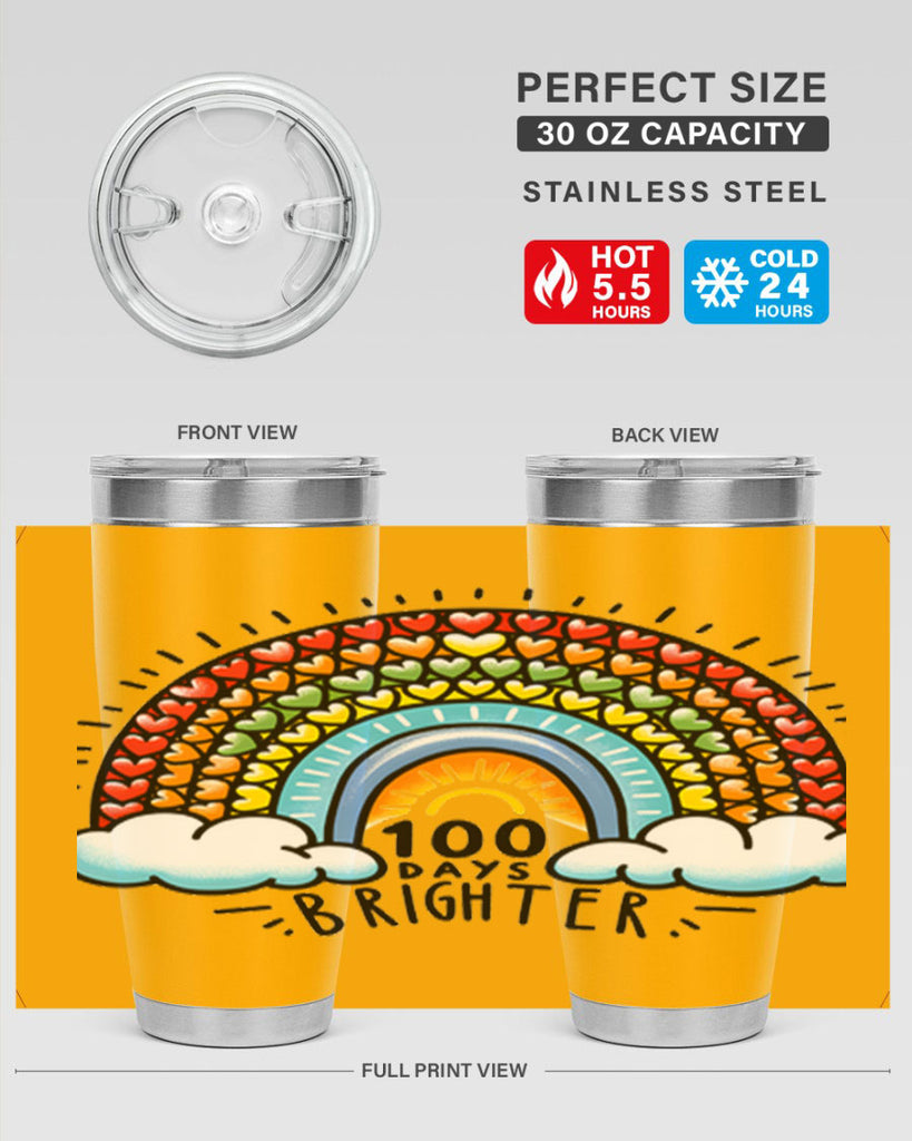 100 Days Brighter PNG 29#- 100 days of school- Tumbler