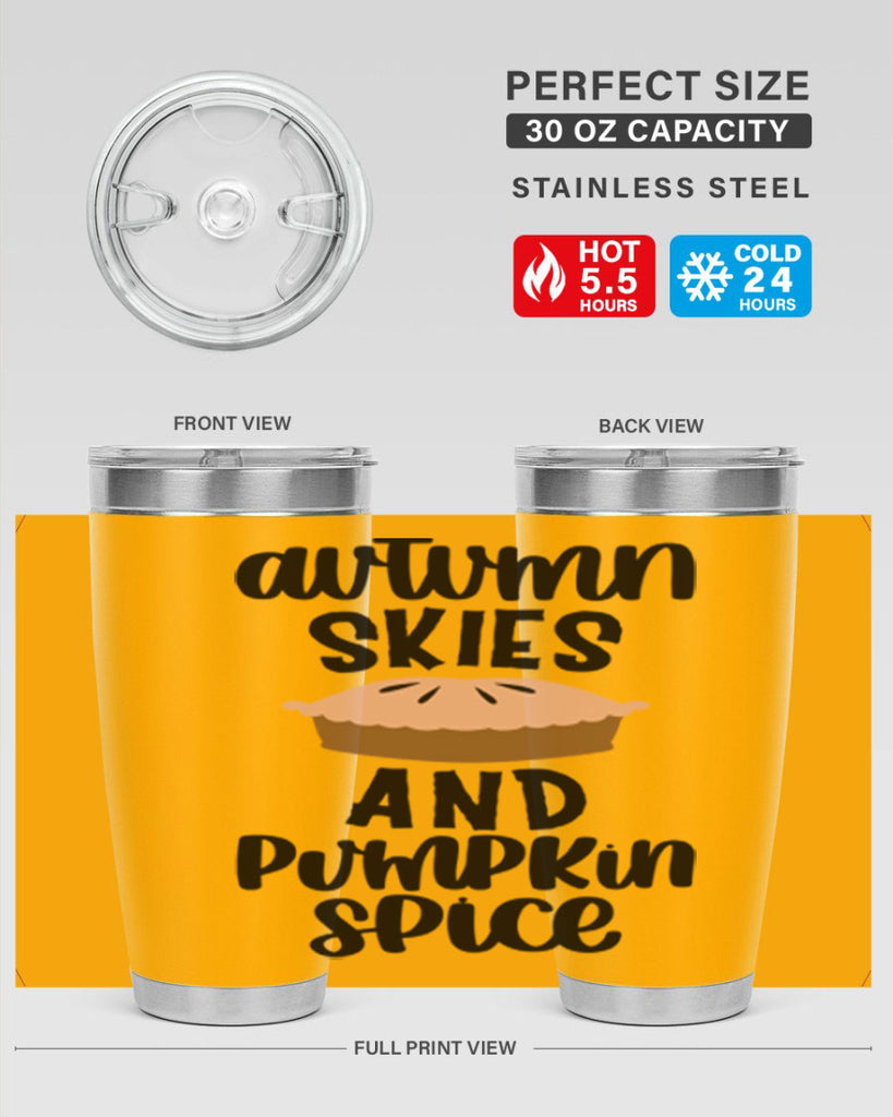 Autumn Skies And Pumpkin Spice 477#- fall- Tumbler