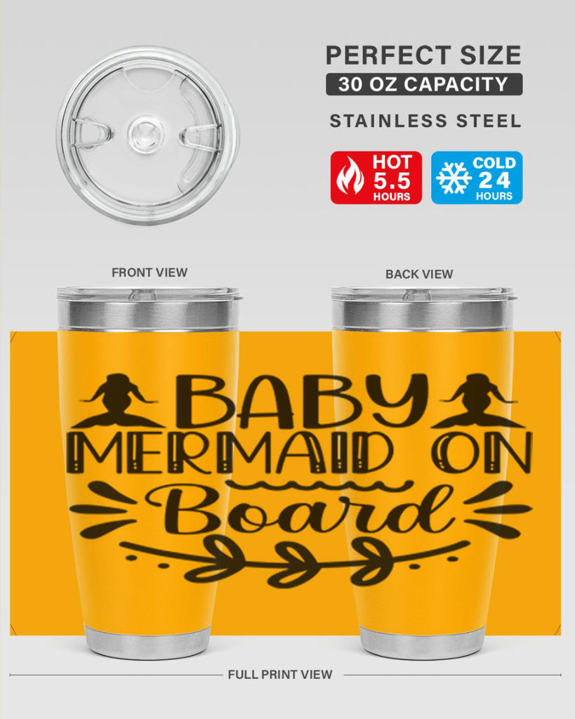 Baby mermaid on board 30#- mermaid- Tumbler