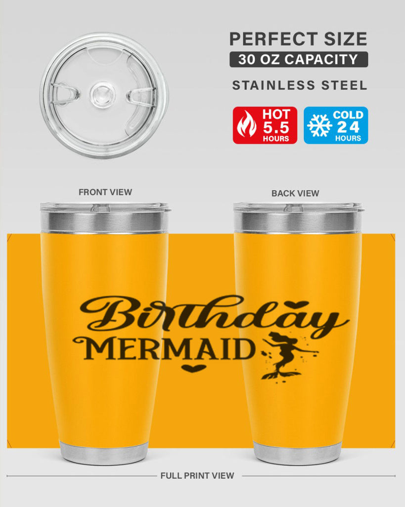 Birthday Mermaid 72#- mermaid- Tumbler