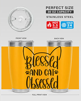 Blessed And Cat Obsessed Style 79#- cat- Tumbler
