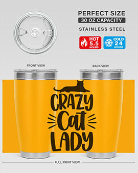 Crazy Cat Lady Style 92#- cat- Tumbler