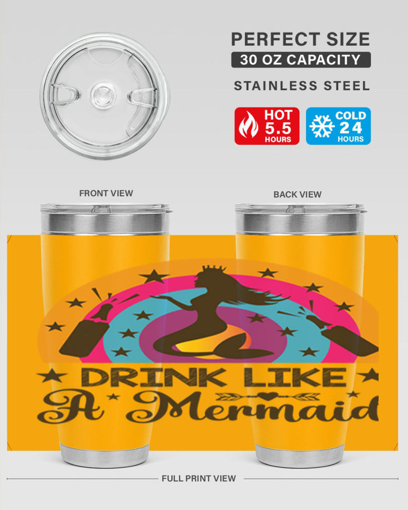 Drink like a mermaid 150#- mermaid- Tumbler