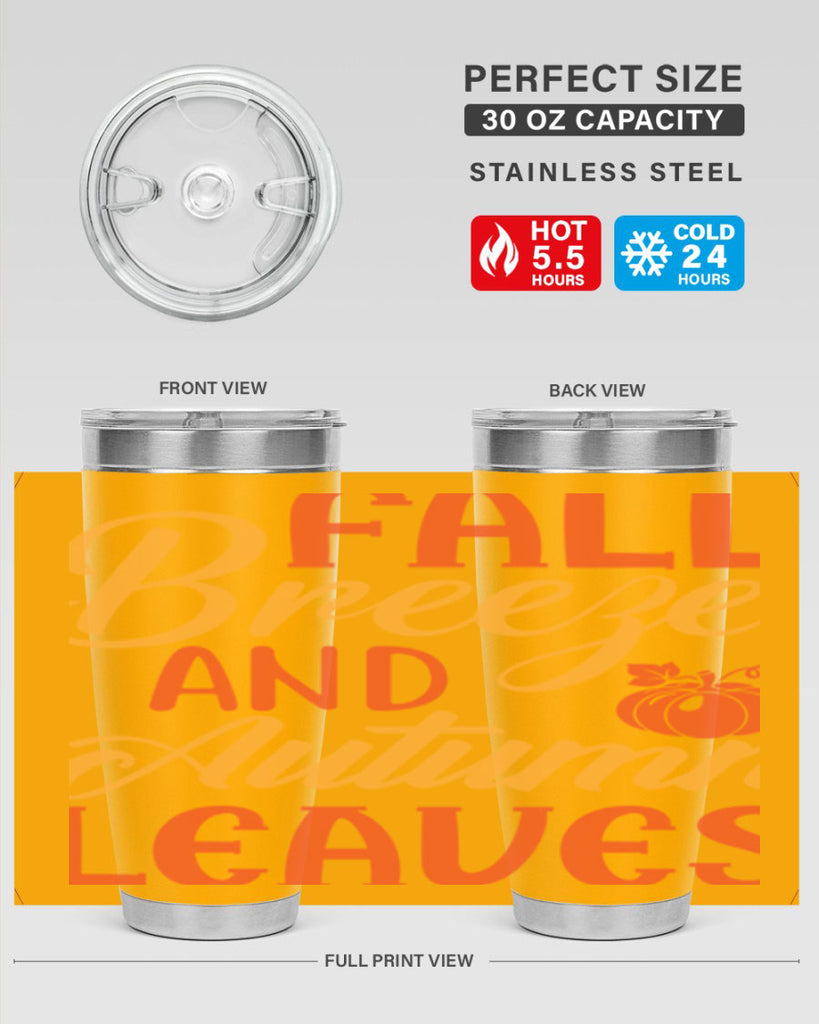 Fall Breeze and Autumn Leaves 92#- fall- Tumbler