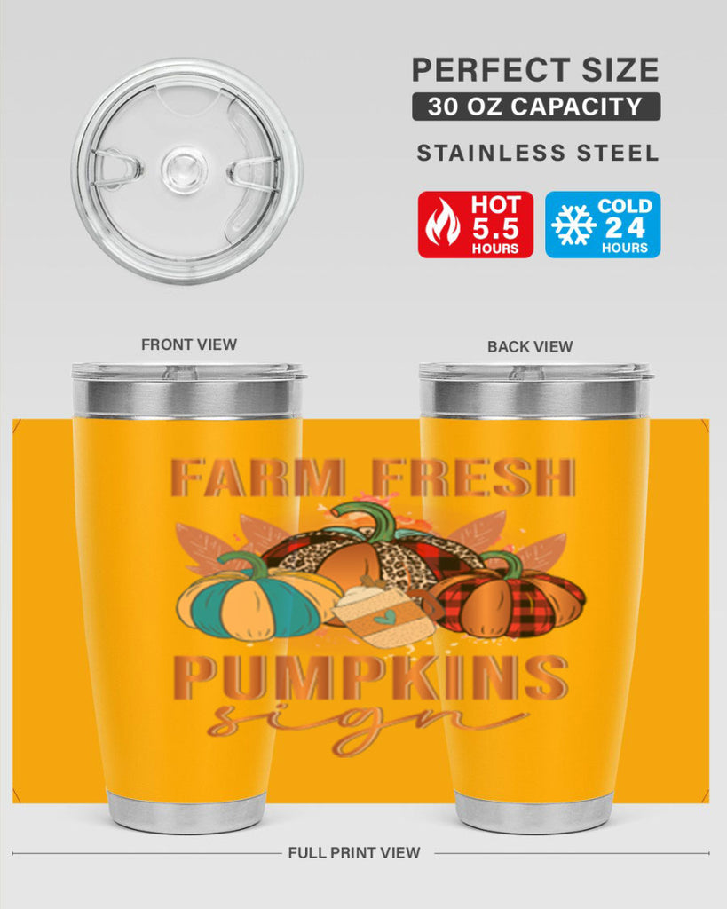 Farm Fresh Pumpkins Sign 175#- fall- Tumbler