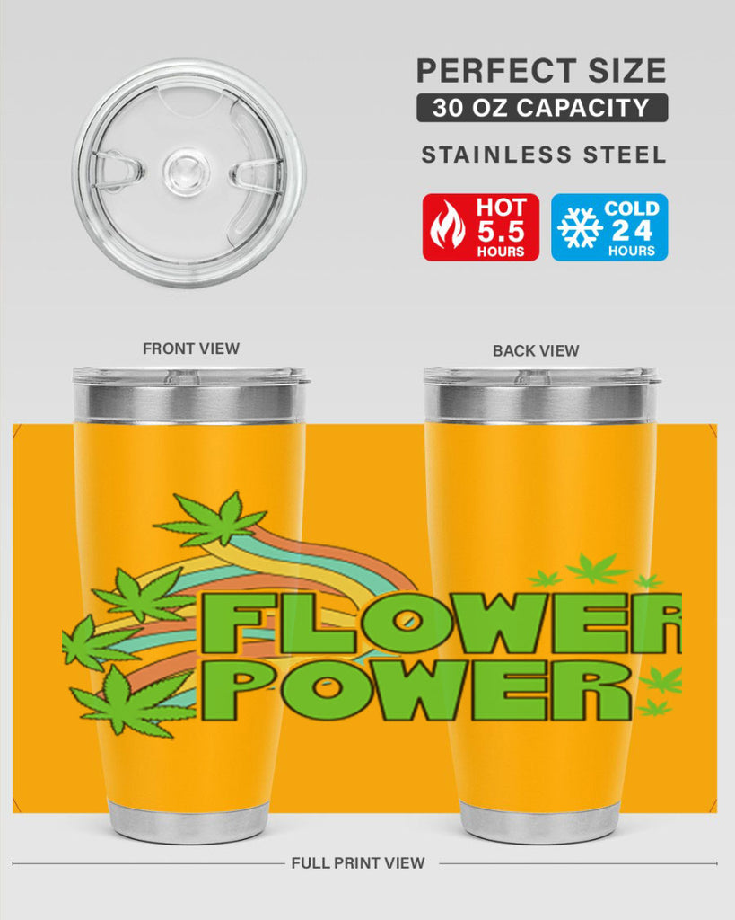 Flower Power Cannabis leaf 86#- marijuana- Tumbler